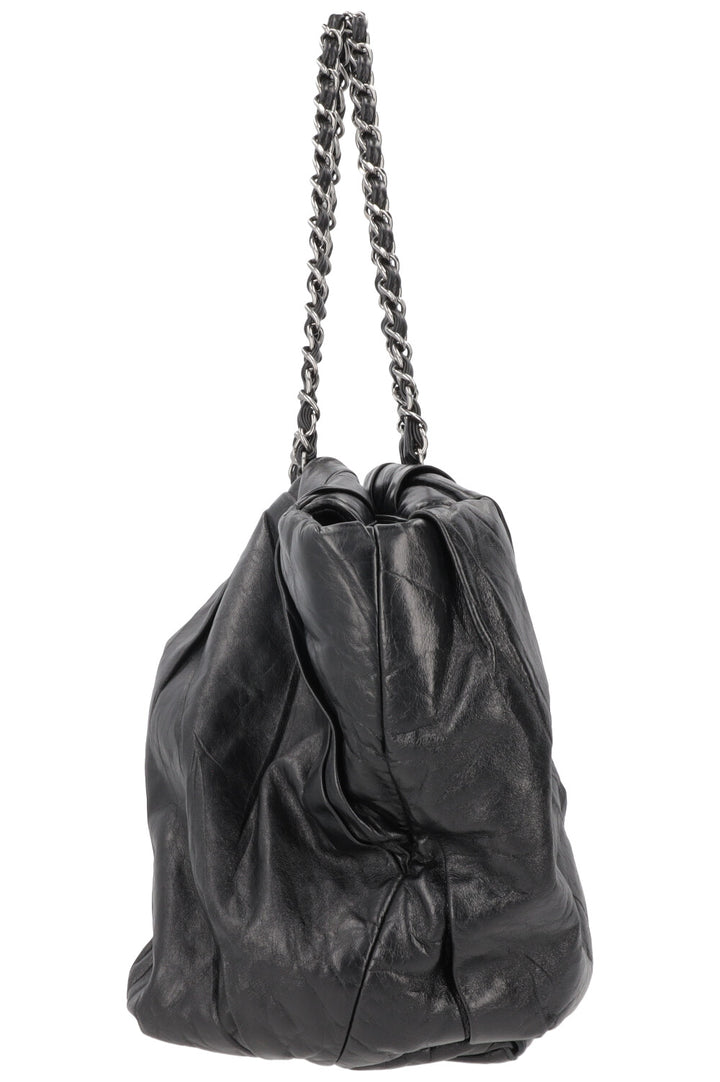 CHANEL Large CC Tote Bag Leather Black