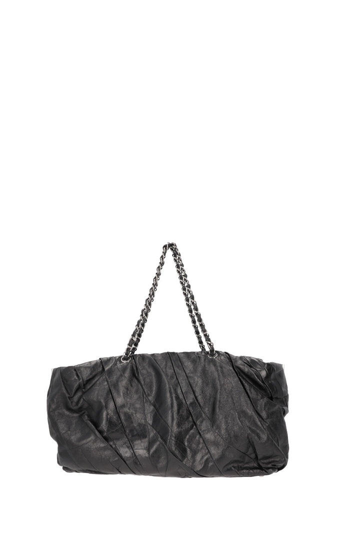 CHANEL Large CC Tote Bag Leather Black