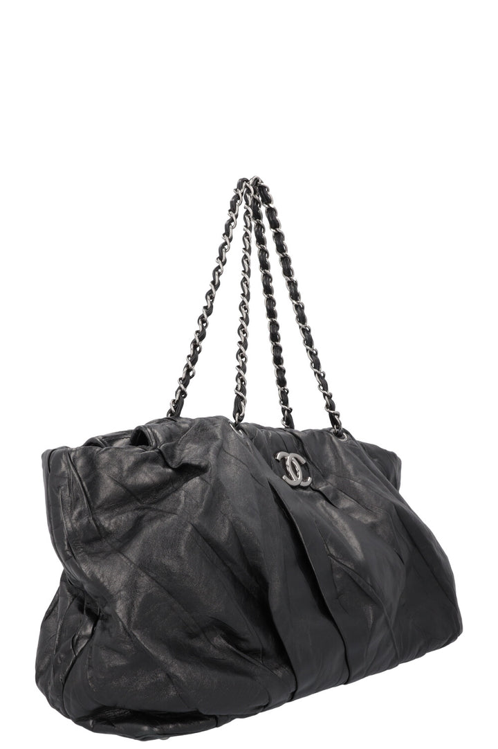 CHANEL Large CC Tote Bag Leather Black