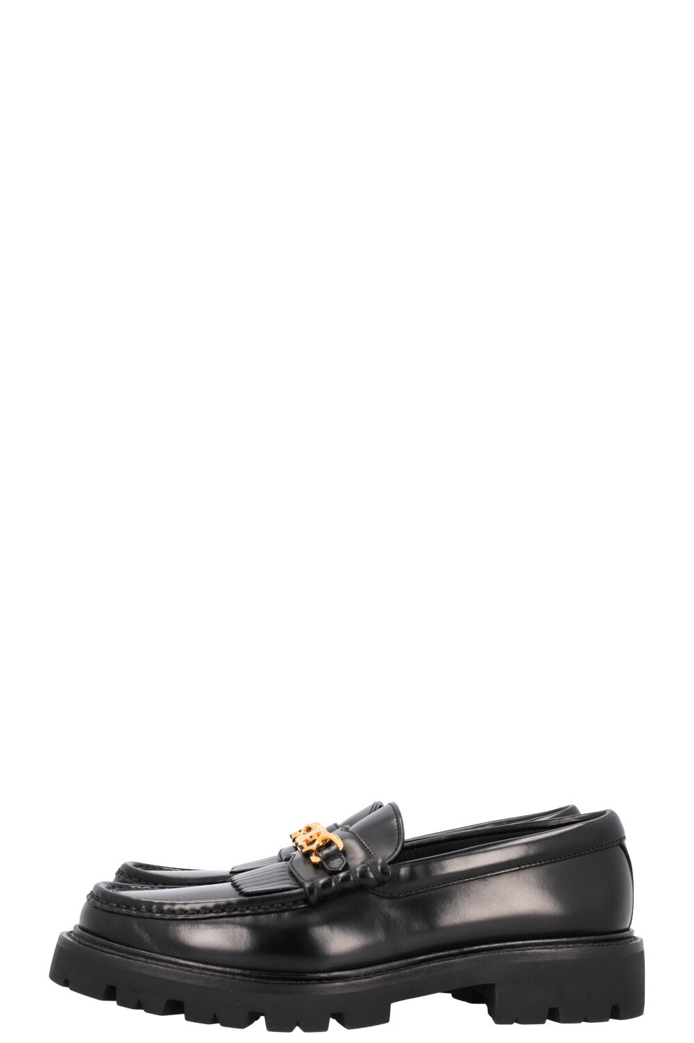 CELINE Margaret Flats Leather Black Gold