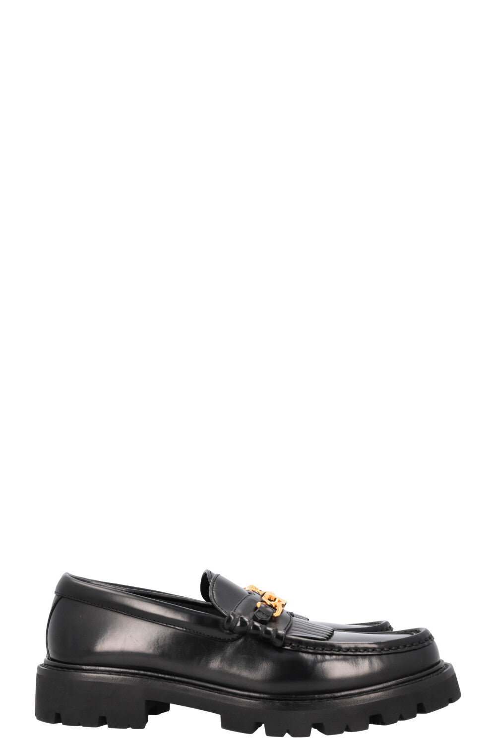 CELINE Margaret Flats Leather Black Gold