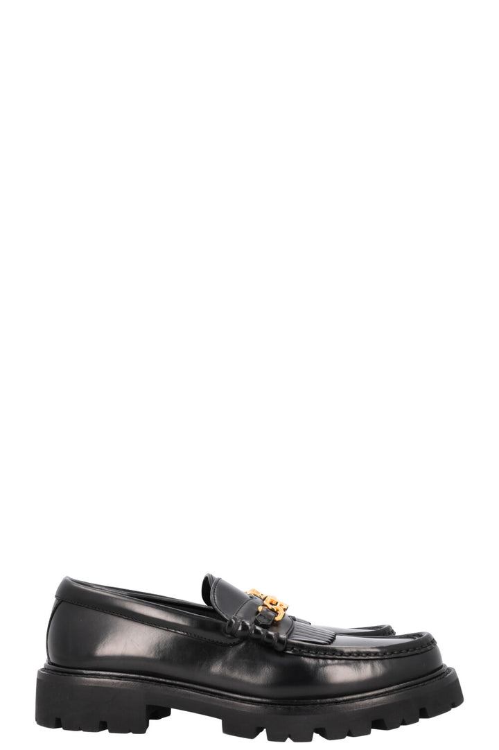 CELINE Margaret Flats Leather Black Gold