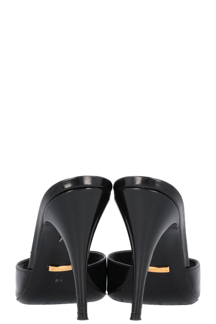 GUCCI Mules Patent Black