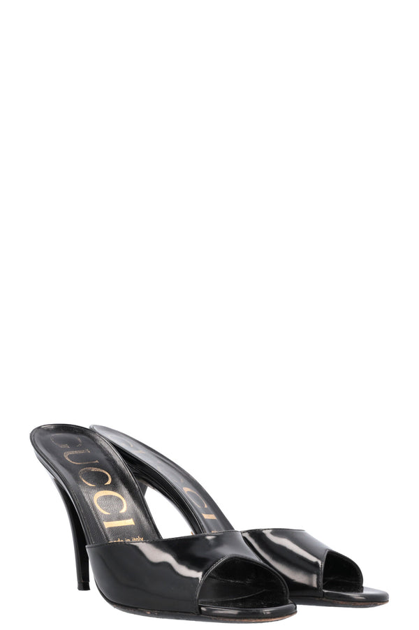 GUCCI Mules Patent Black
