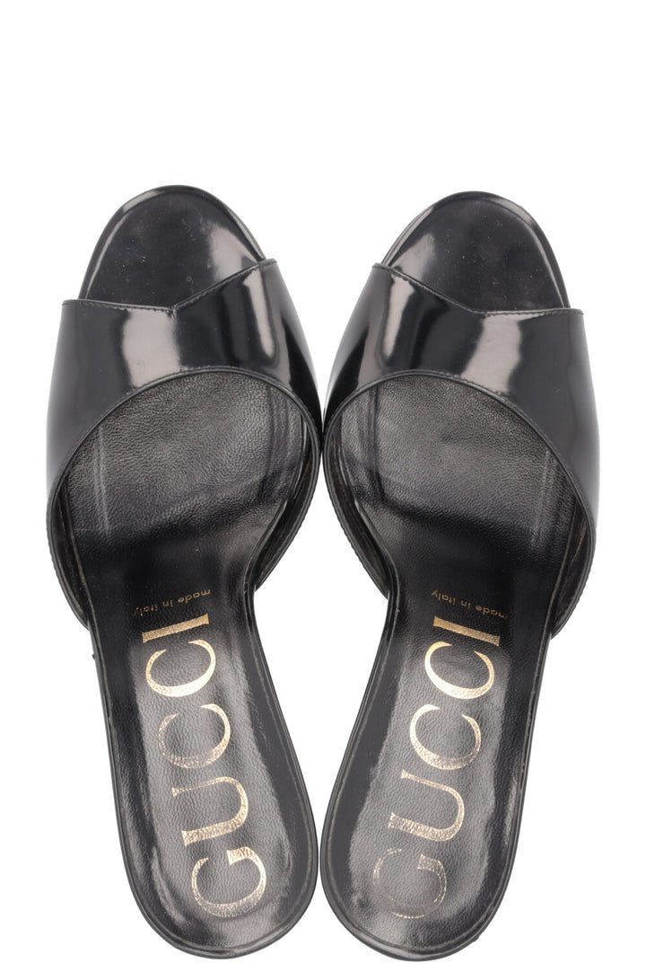 GUCCI Mules Patent Black