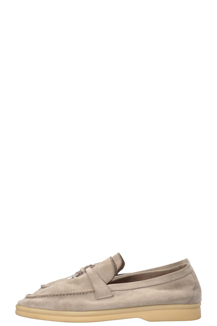 LORO PIANA Summer Walk Loafers Suede Grey