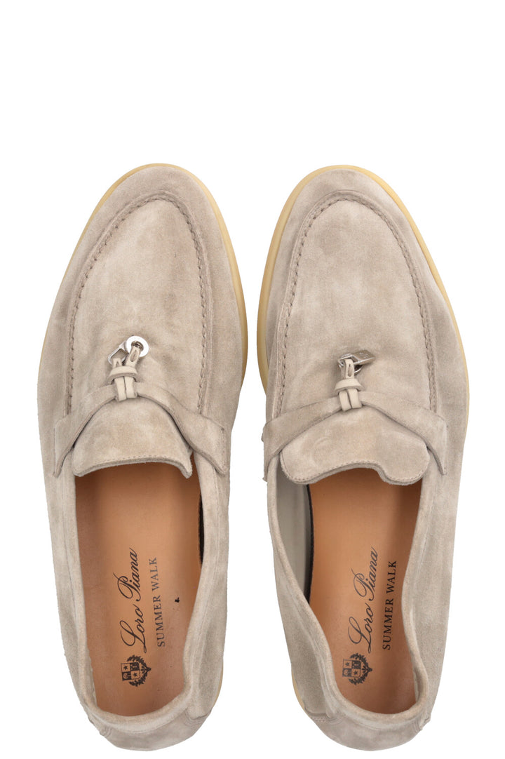 LORO PIANA Summer Walk Loafers Suede Grey
