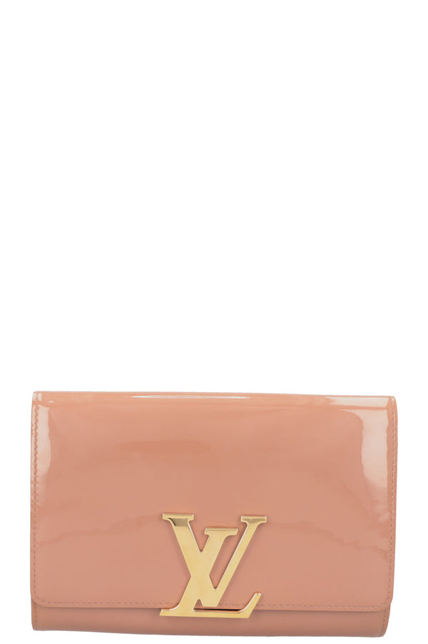 LOUIS VUITTON Louise Clutch Patent Beige