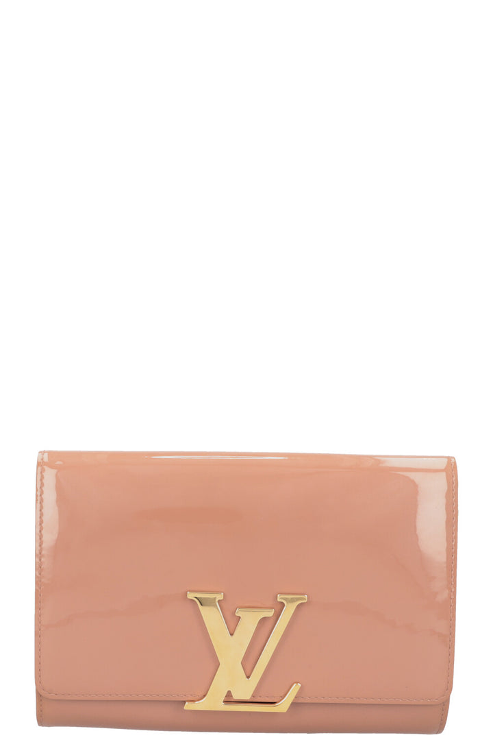 LOUIS VUITTON Louise Clutch Patent Beige