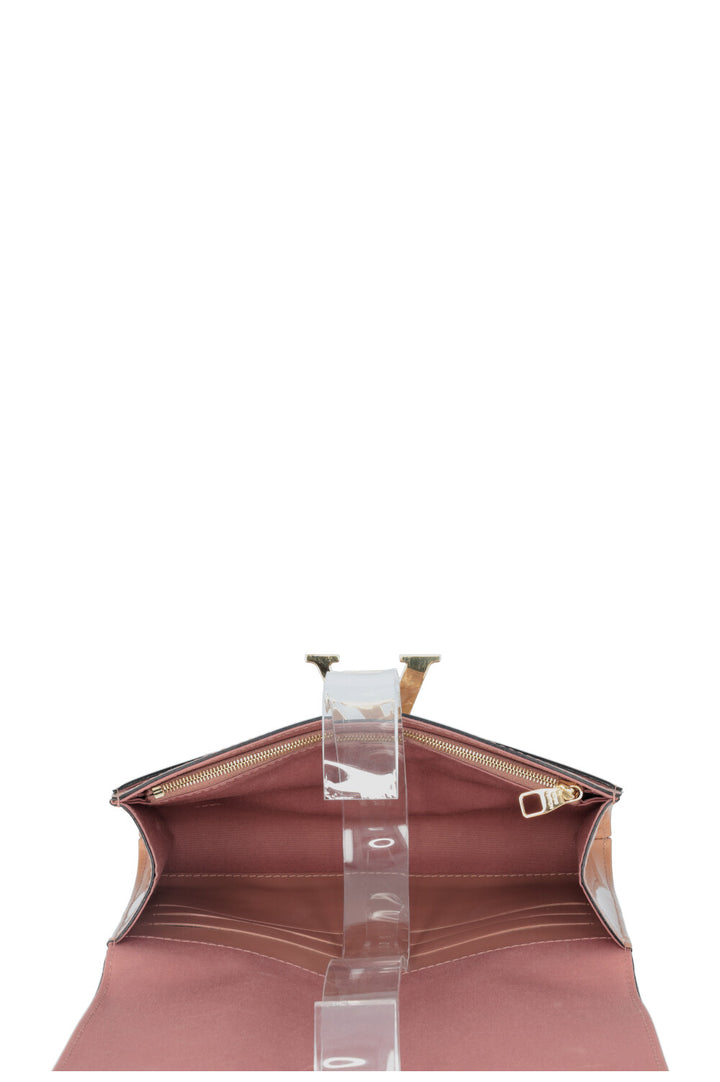LOUIS VUITTON Louise Clutch Patent Beige