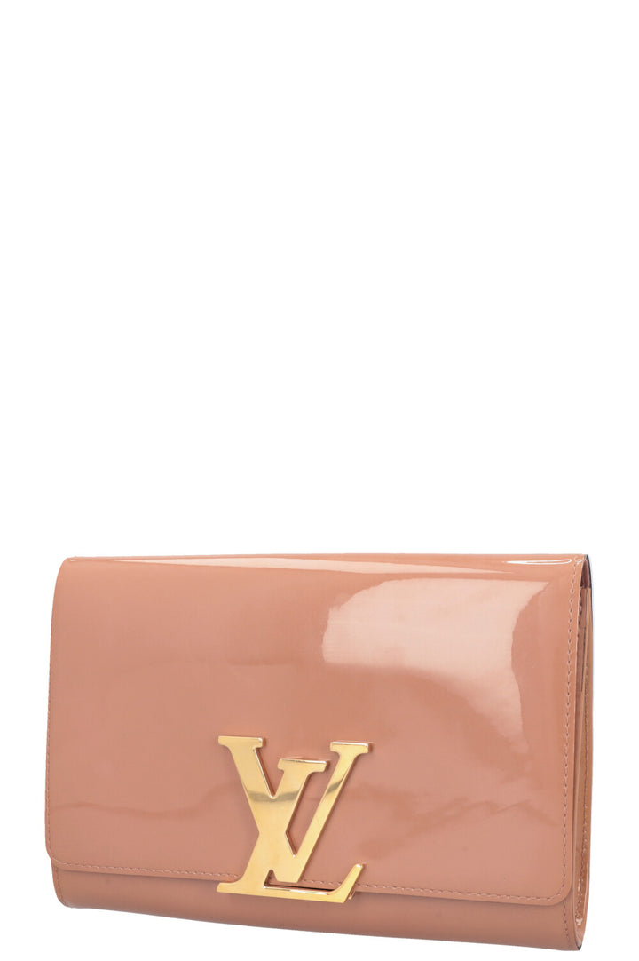 LOUIS VUITTON Louise Clutch Patent Beige