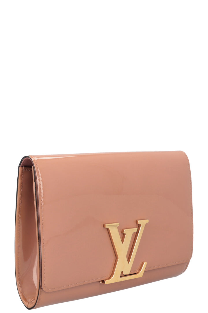 LOUIS VUITTON Louise Clutch Patent Beige