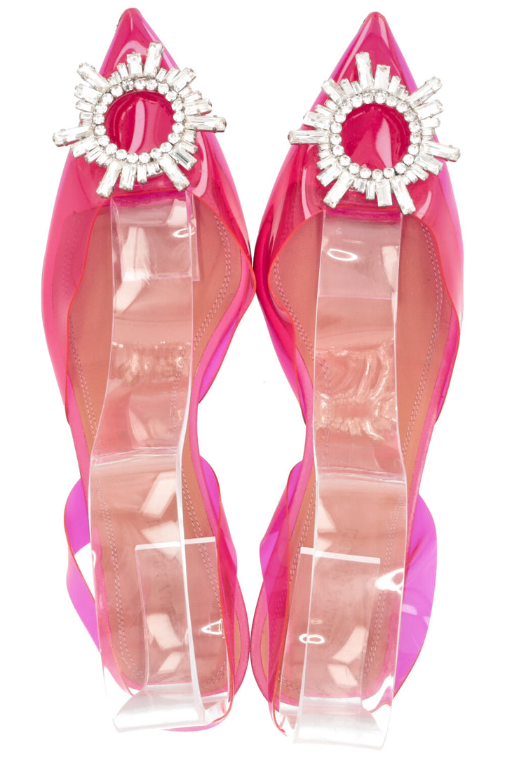 AMINA MUADDI Begum Heels PVC Pink Crystals