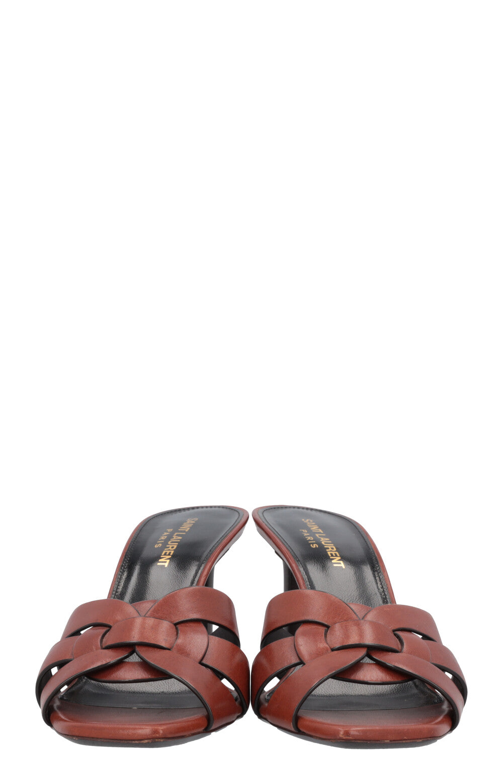 SAINT LAURENT Tribute 85 Mules Brown