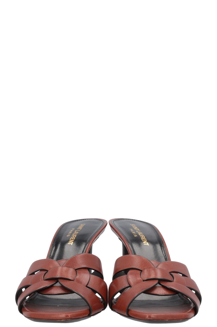 SAINT LAURENT Tribute 85 Mules Brown