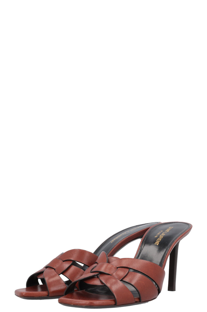 SAINT LAURENT Tribute 85 Mules Brown