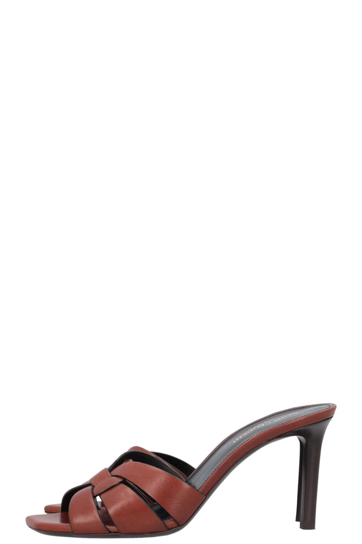 SAINT LAURENT Tribute 85 Mules Brown