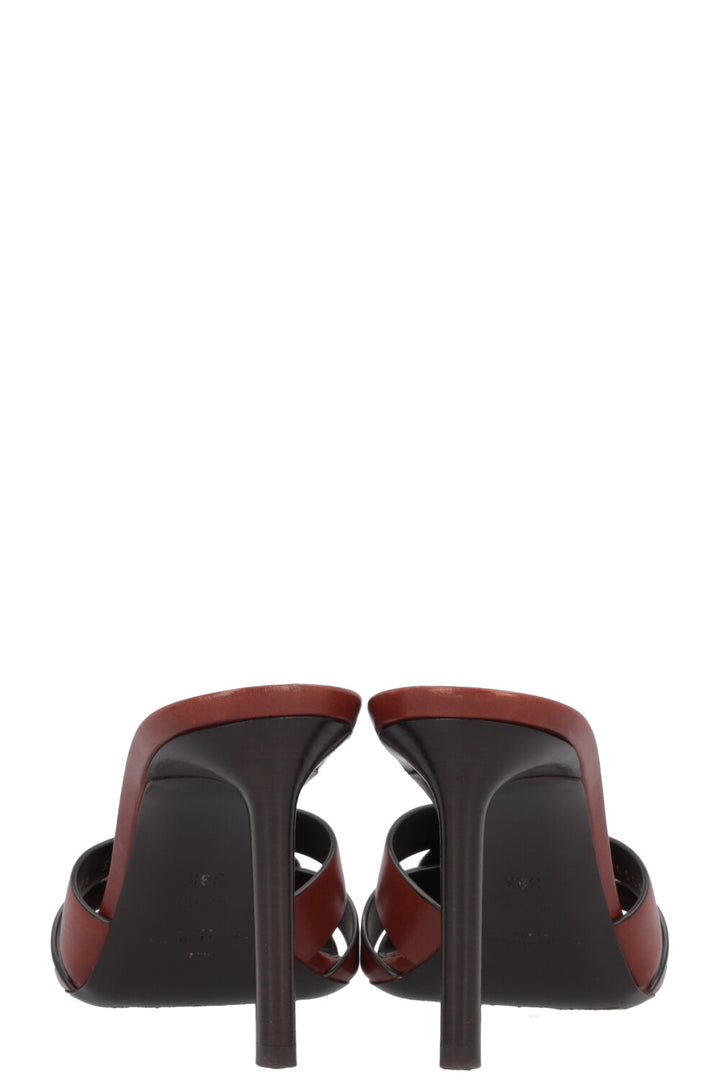 SAINT LAURENT Tribute 85 Mules Brown