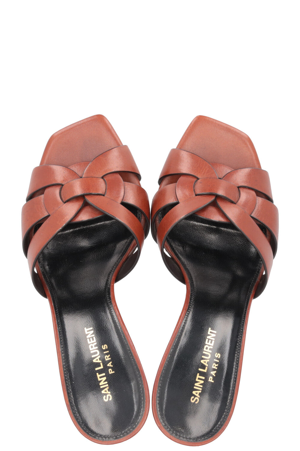 SAINT LAURENT Tribute 85 Mules Brown