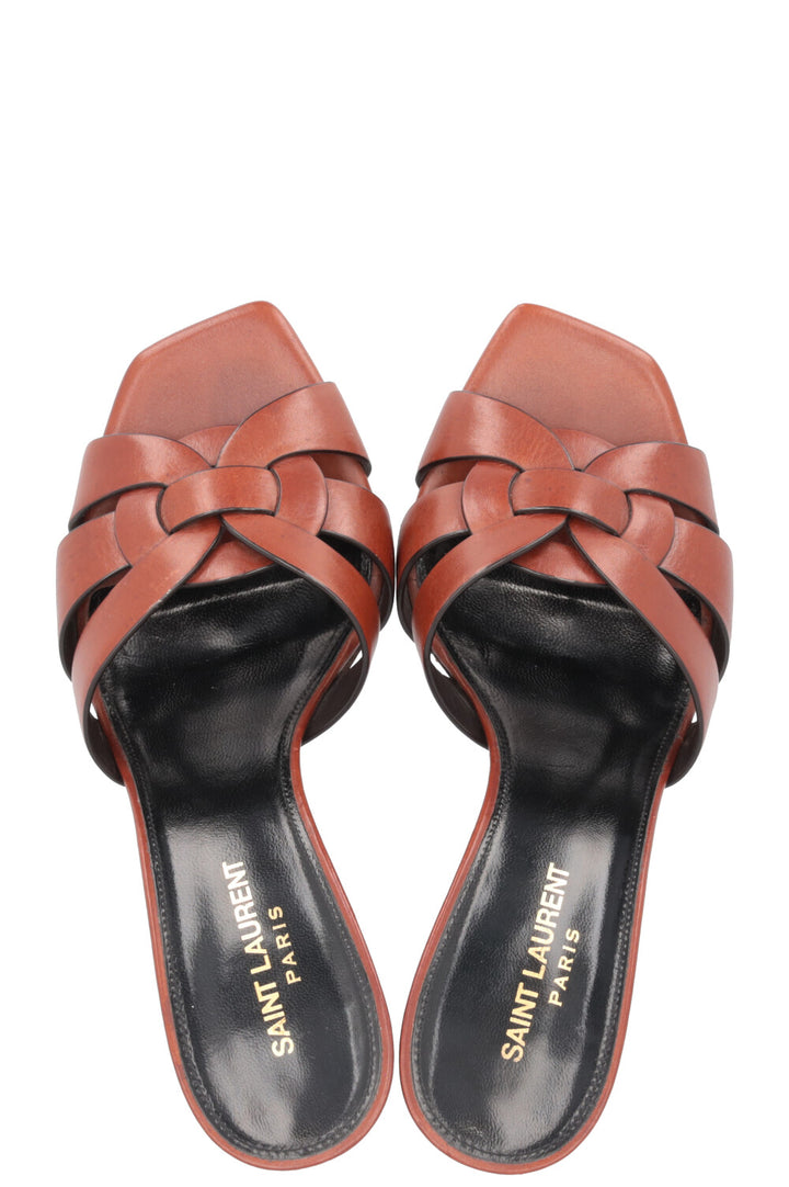 SAINT LAURENT Tribute 85 Mules Brown