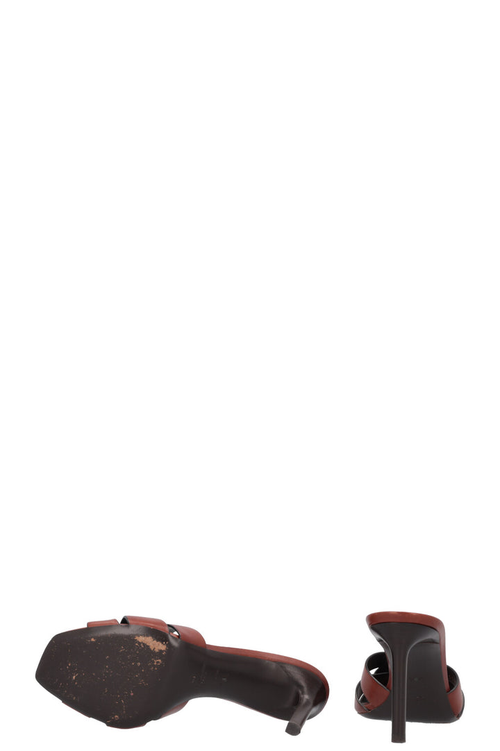 SAINT LAURENT Tribute 85 Mules Brown