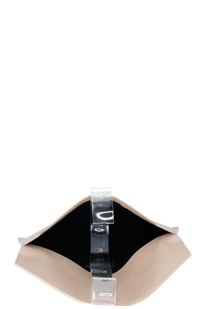SAINT LAURENT Grain De Poudre Uptown Clutch Beige