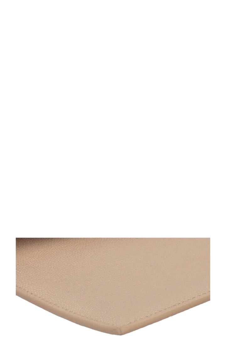 SAINT LAURENT Grain De Poudre Uptown Clutch Beige