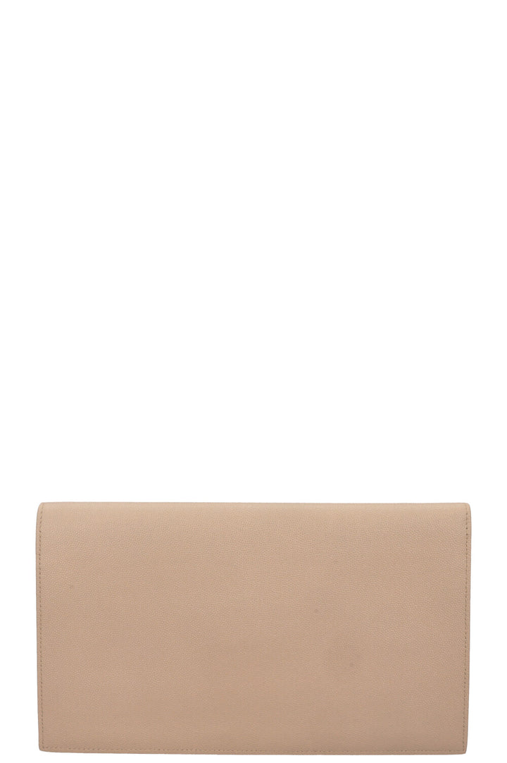 SAINT LAURENT Grain De Poudre Uptown Clutch Beige