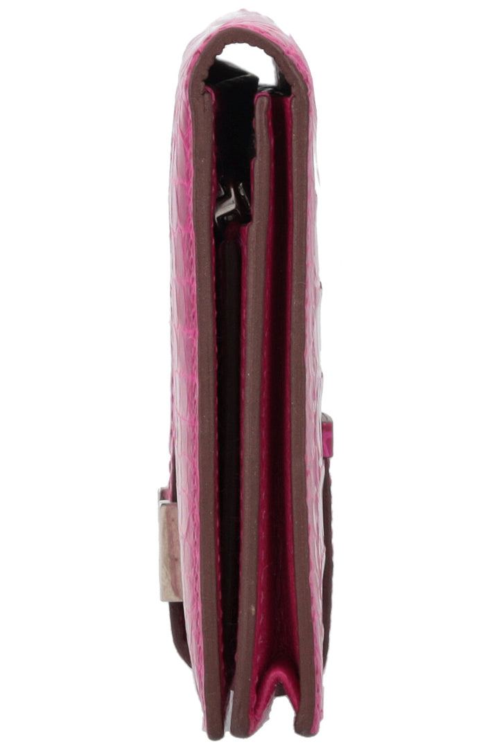 HERMÈS Béarn Wallet Mississippiensis Alligatore Rose Shéhérazade