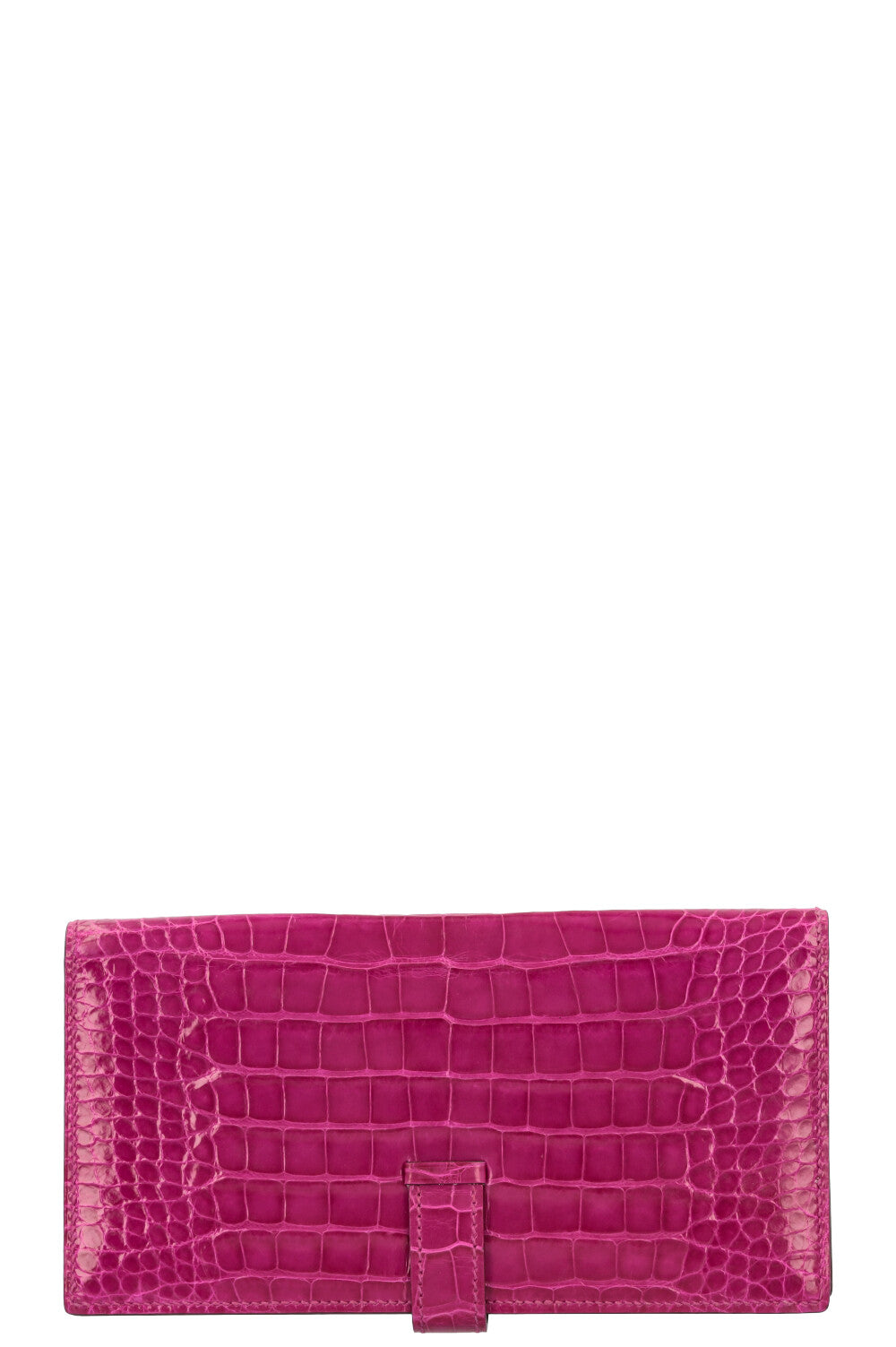 HERMÈS Béarn Wallet Mississippiensis Alligatore Rose Shéhérazade