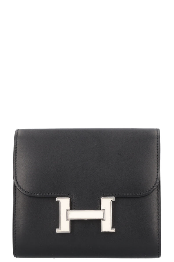 HERMÈS Constance Compact Wallet Black Box Enamel