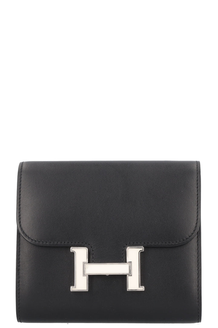 HERMÈS Constance Compact Wallet Black Box Enamel