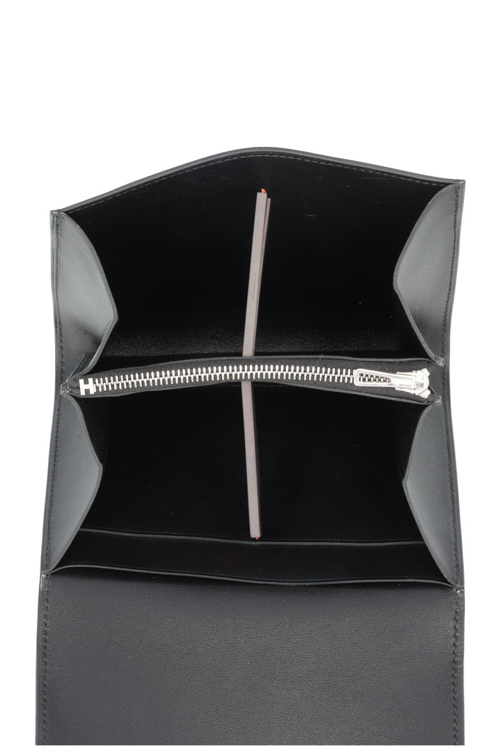 HERMÈS Constance Compact Wallet Black Box Enamel