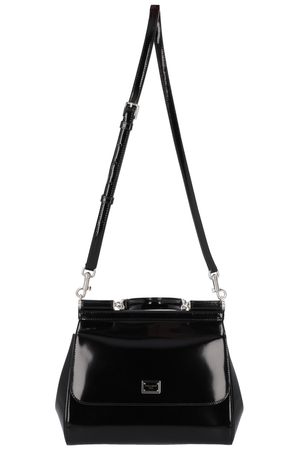 DOLCE&GABBANA Sicily Medium Bag Patent Black