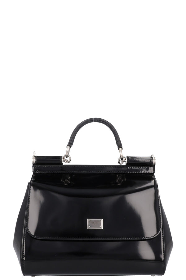 DOLCE&GABBANA Sicily Medium Bag Patent Black