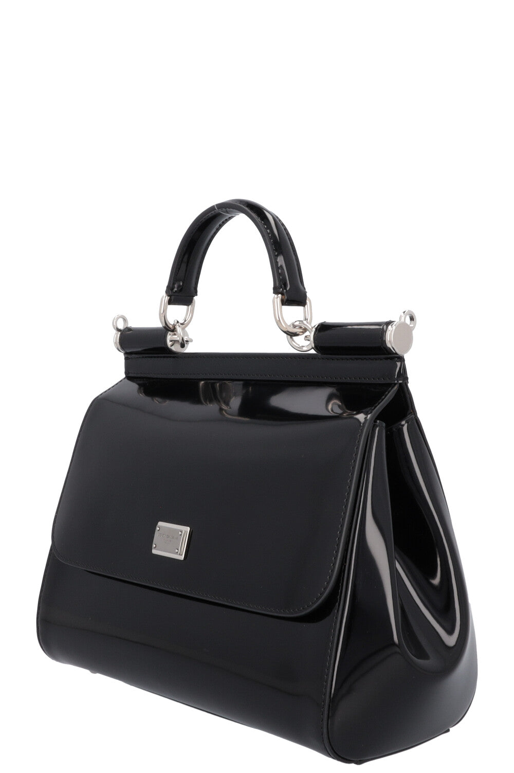 DOLCE&GABBANA Sicily Medium Bag Patent Black