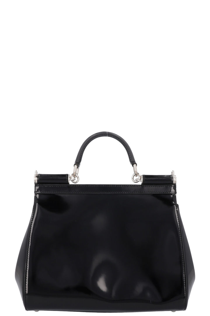 DOLCE&GABBANA Sicily Medium Bag Patent Black