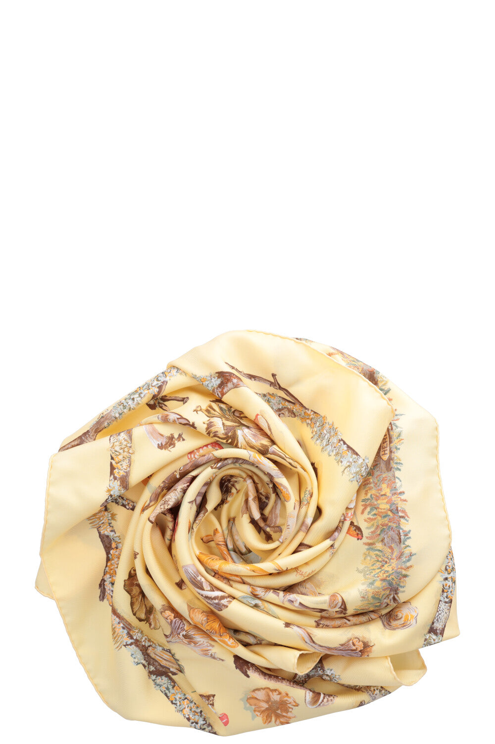 HERMÈS Mushroom Carré 70 Scarf Yellow