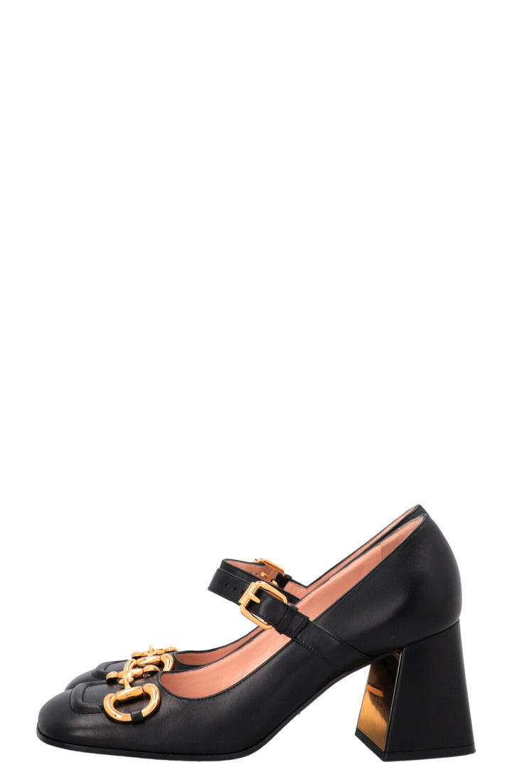 GUCCI Horsebit Mary Jane Heels Black