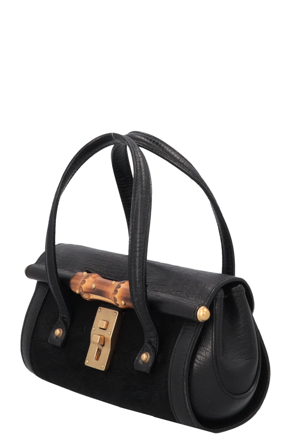 GUCCI Bamboo Bullet Handbag Black