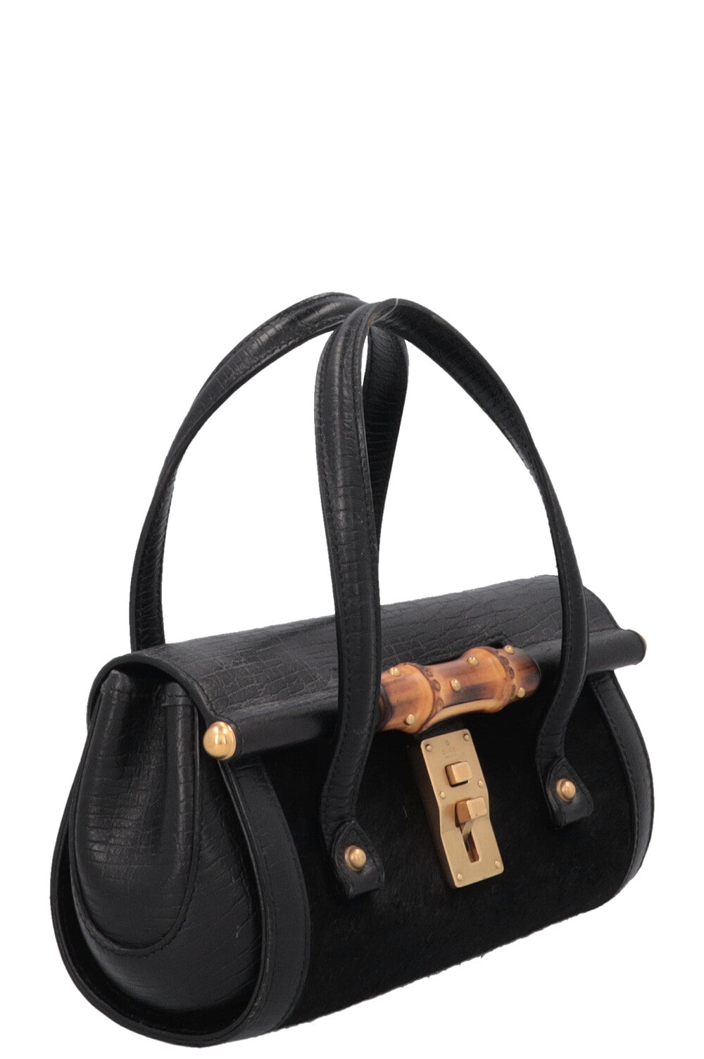 GUCCI Bamboo Bullet Handbag Black