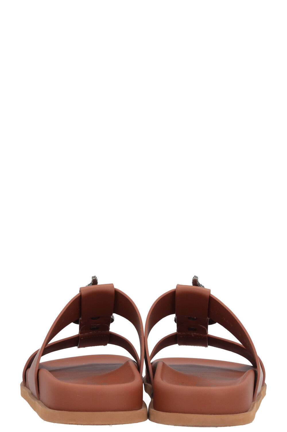 VALENTINO Snake Embellished Sandals Cognac