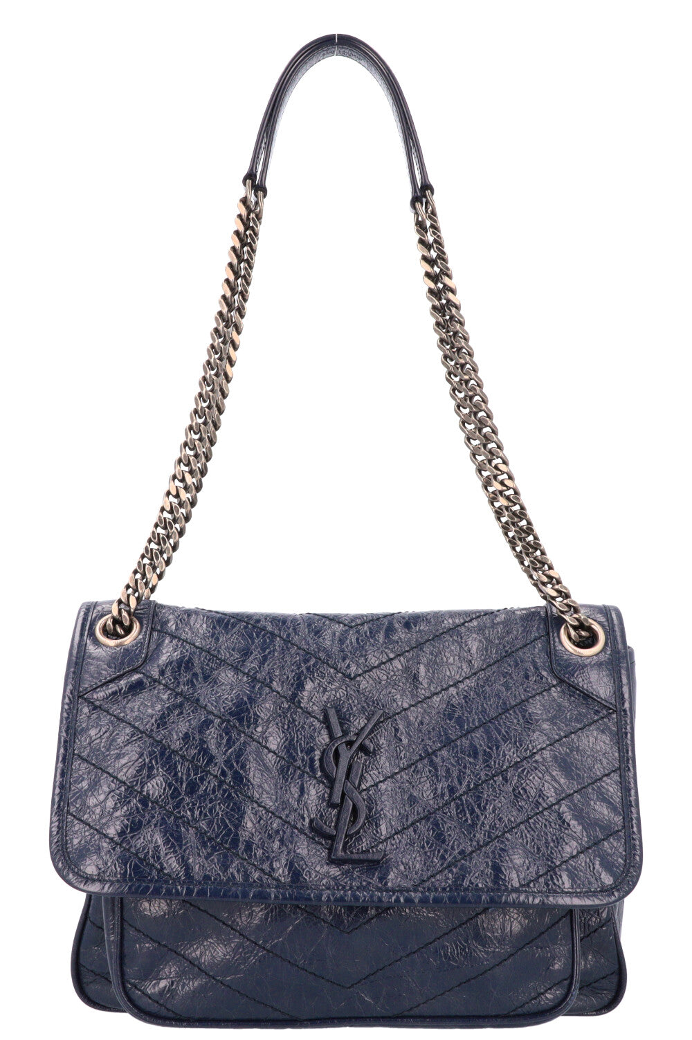 SAINT LAURENT Medium Niki Bag Vintage Leather Navy