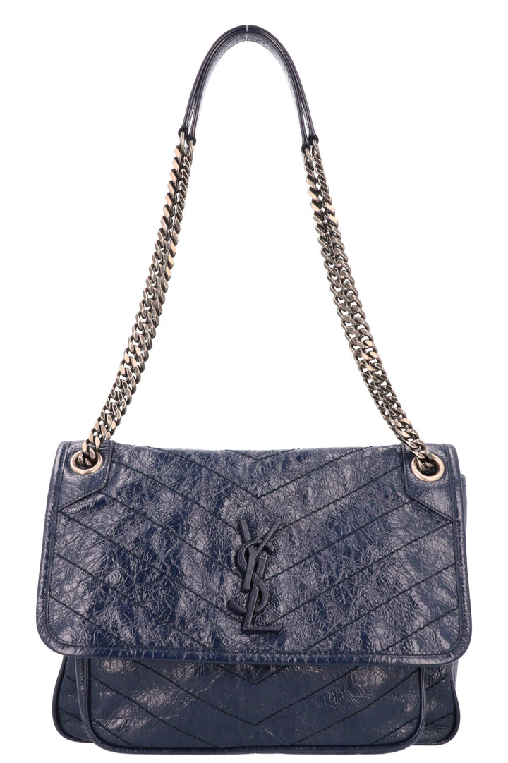 SAINT LAURENT Medium Niki Bag Vintage Leather Navy