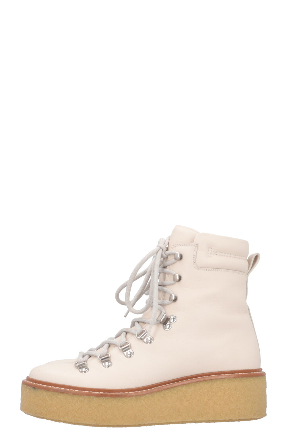 HERMÈS Discovery Plateau Ankle Boots Ivory