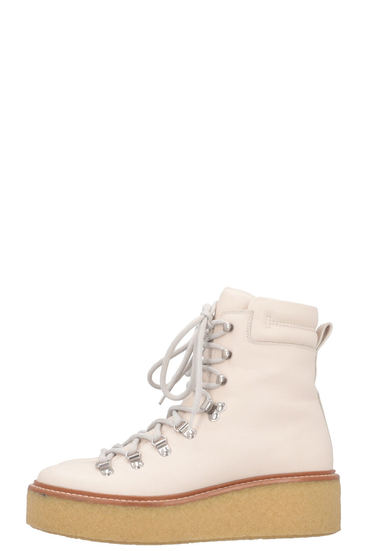 HERMÈS Discovery Plateau Ankle Boots Ivory