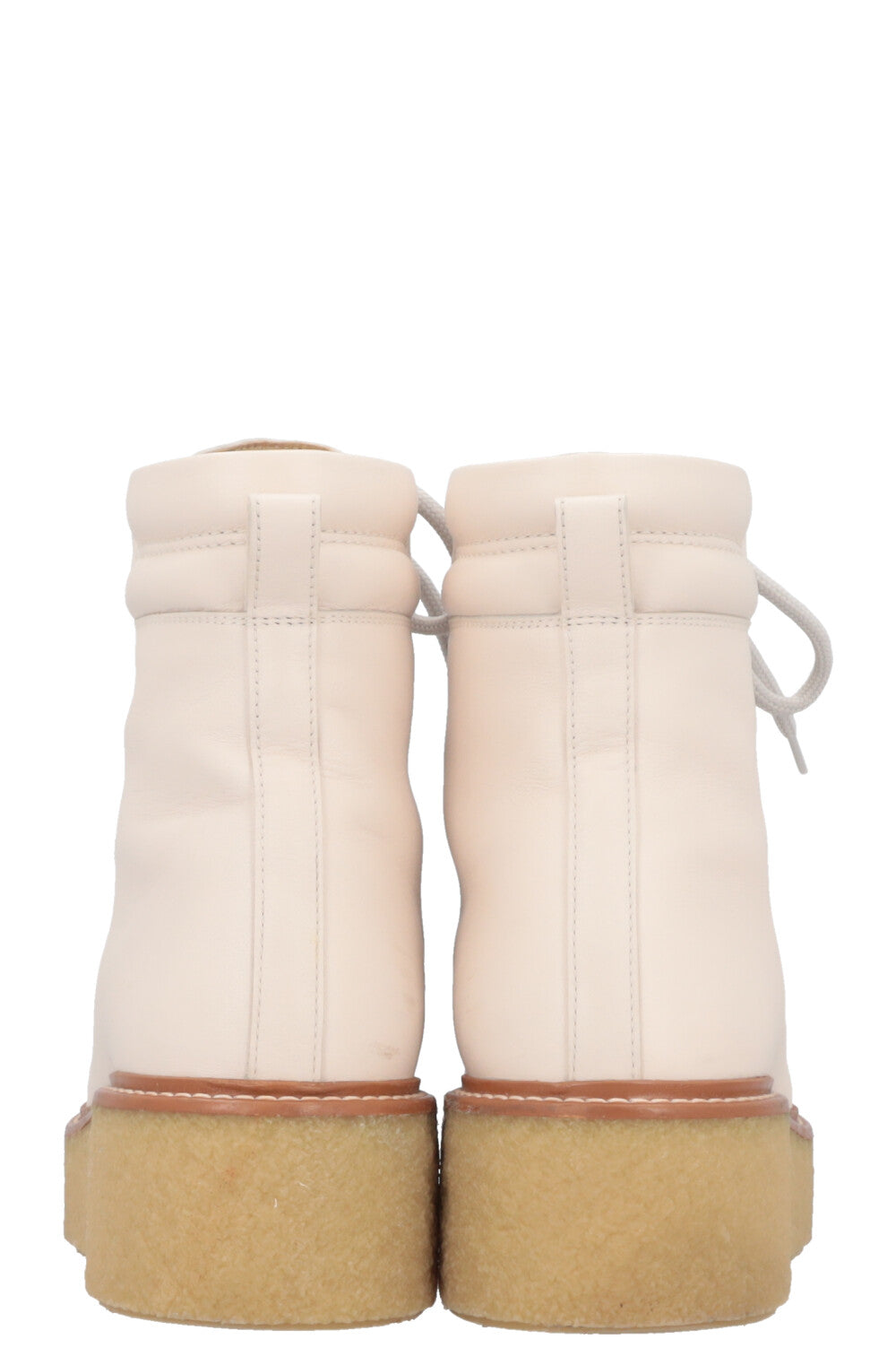 HERMÈS Discovery Plateau Ankle Boots Ivory