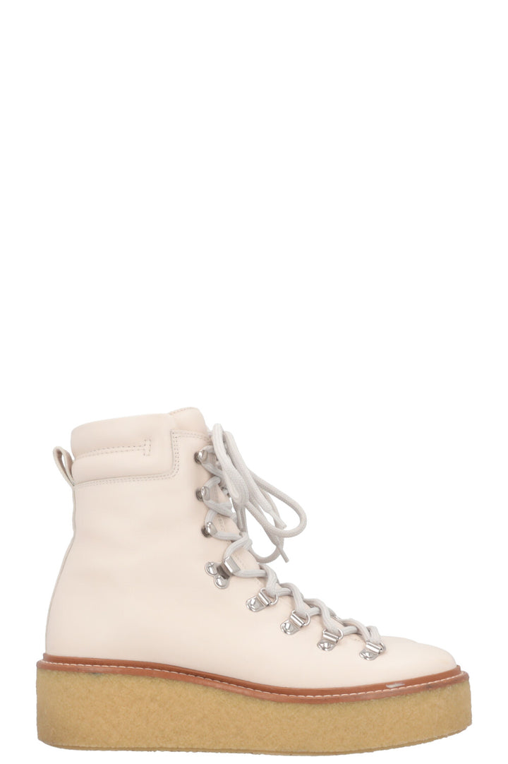 HERMÈS Discovery Plateau Ankle Boots Ivory