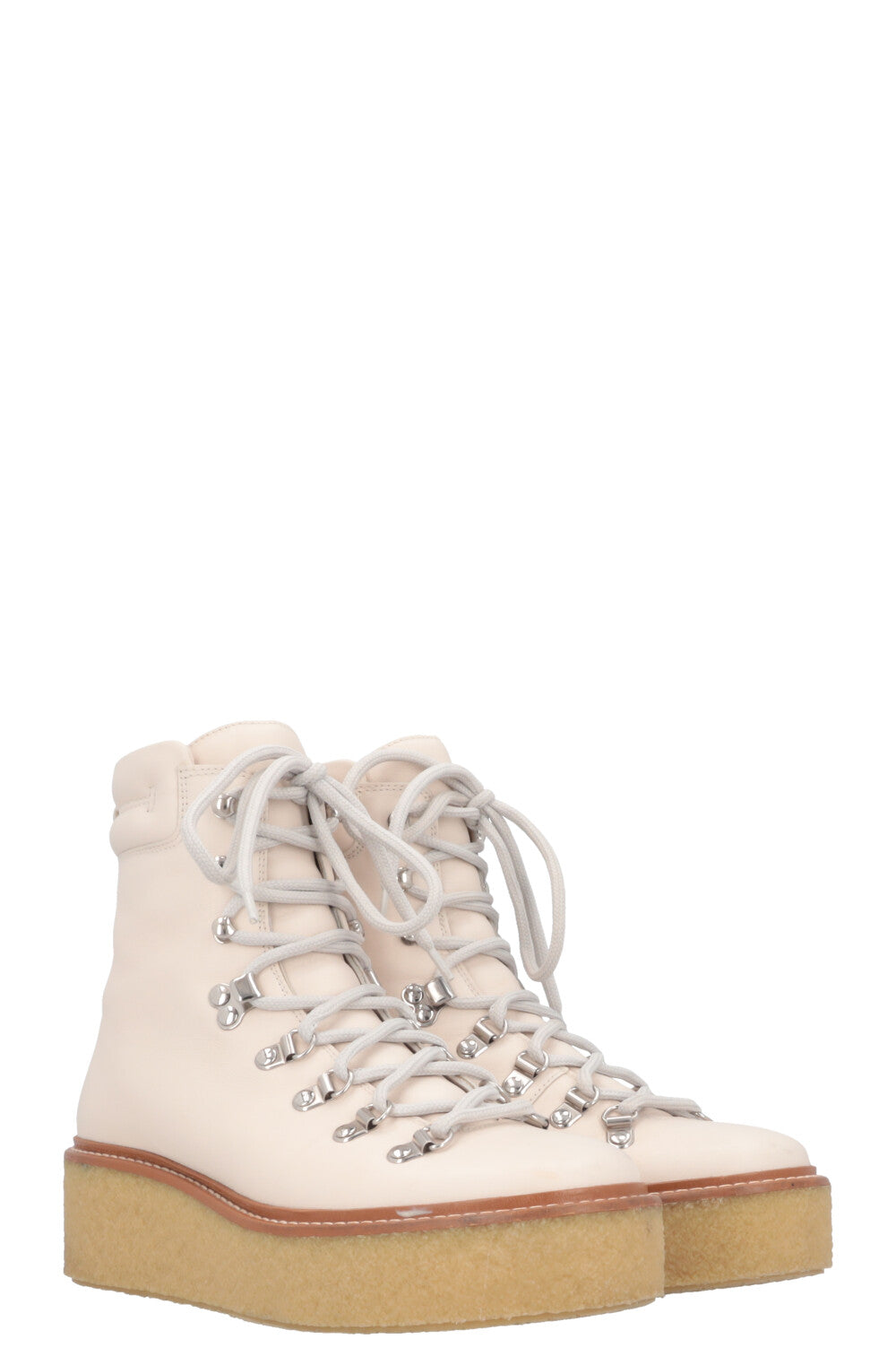 HERMÈS Discovery Plateau Ankle Boots Ivory