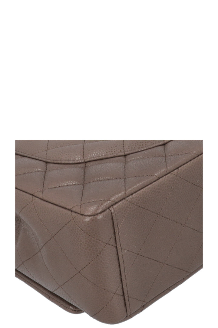 CHANEL Timeless Maxi Double Flap Khaki Caviar